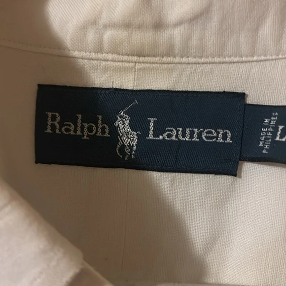 Ralph Lauren white Button Front Shirt Size L white - Picture 3 of 7
